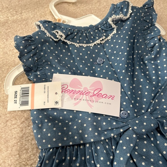 Bonnie Jean Blue White Polka Dot Dress Size 2T - Picture 3 of 5
